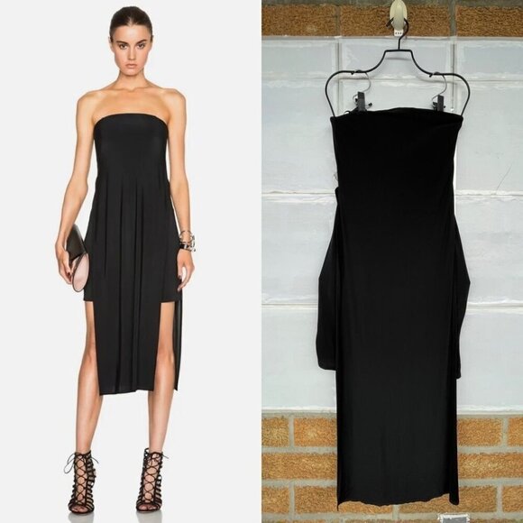 Helmut Lang Faint Draped Strapless Dress size 4 - Picture 1 of 16